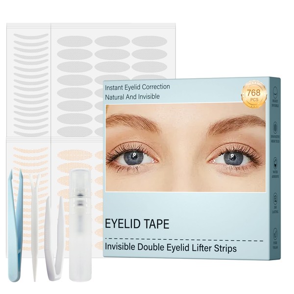 768PCS Eyelid Tape-Eyelid Lifter Strips-Eyelid Tape for Hooded Eyes Invisible-Surgery-Free