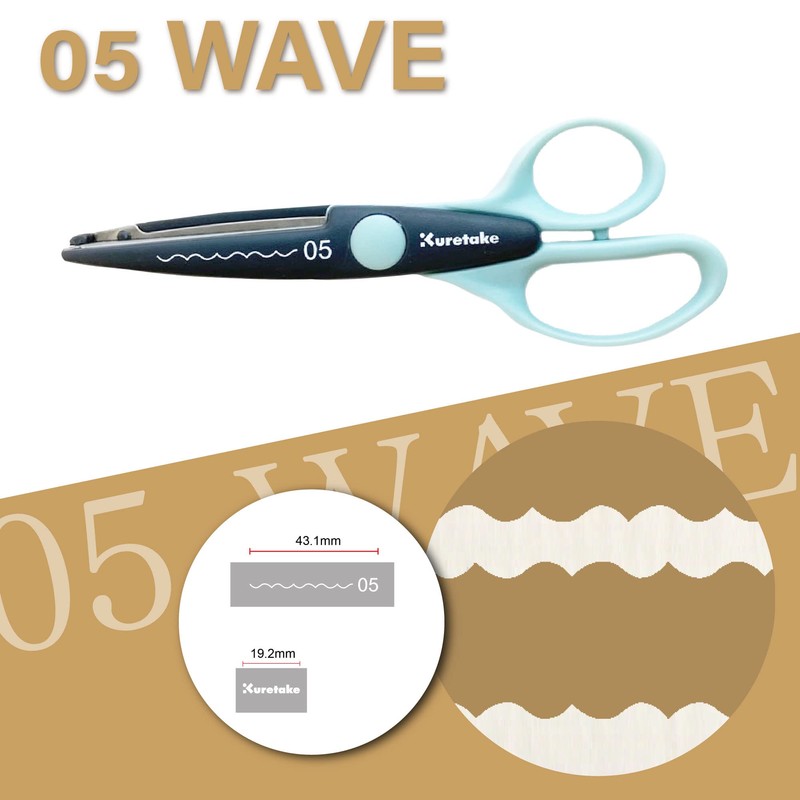 Kuretake Scissors Craft Scissors 05 Wave KU230-5