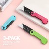 WORKPRO 3-Pack Folding Utility Knife, Razor Blade Knife with Safety