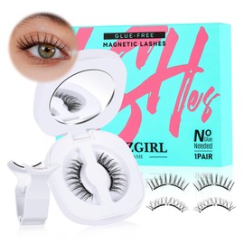 Magnetic Eyelashes with Lash Clusters Applicator Natural Soft Magnetic False Lashes Kit Wispy Reusable Cluster Eyelash Extensions with Magnets No Lashes Glue or Liner Needed(1 Pair)
