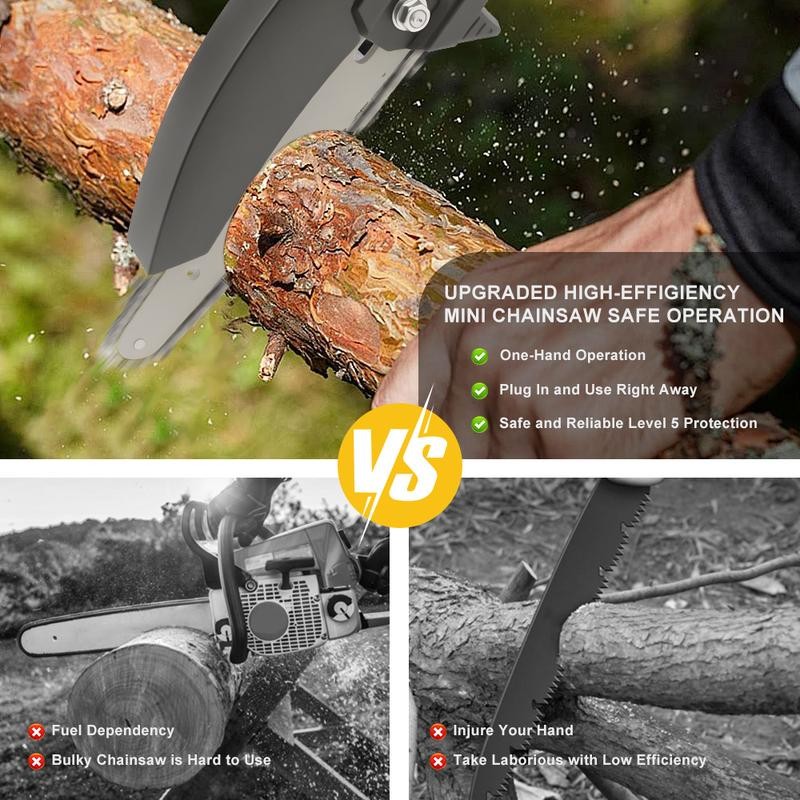 Mini Chainsaw - Brushless Motor 1000W, Electric Chainsaw Cordless with