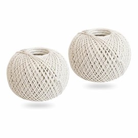 2 Pcs Cotton String Ball Butchers String Twine Strong 100% White Cotton Twine Ideal For Garden Butchers Wrapping Art Gift Crafts Paper Decorating 40m