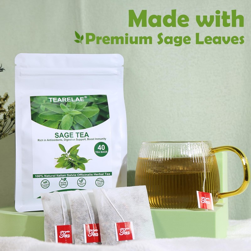 TEARELAE - Premium Sage Leaf Tea Bags - 1.5g x