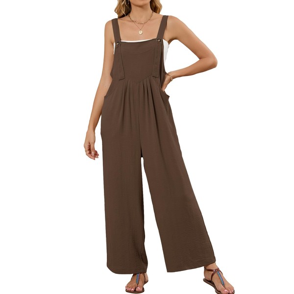 Flygo Womens Overalls Loose Fit Wide Leg Jumpsuits 2025 Summer