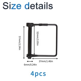 INCREWAY Black Coupler Pin 4pcs Heavy Duty Shaft Locking Pin 6mm Pto Pin Carbon Steel Square Wire Locking Pin for Farm Lawn Garden Trailers(52mm Shaft Length)