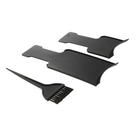 Baluue 3pcs Hair Coloring Tools Highlights Sectioning Comb Blending Hair Dye Brush Hair Highlighting Kit Dyeing Hairdressing Bristle Styling Highlight Comb Soft Plastic Black