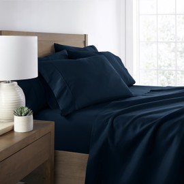 Linen Market Twin XL Sheet Set 4 Piece - Ultra Comfortable & Breathable Cooling Twin XL Bed Sheets - Deep Pocket & Wrinkle-Free Sheets Fits 16" Mattress - Extra Soft & Oeko-TEX Certified - Navy