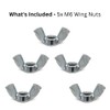 M6(6mm) Wing Nuts - Steel (Pack of 5)