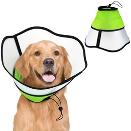 KIKNIN Soft Dog Cone, Adjustable Dog Cone Collar, Elizabethan Collar for Dogs After Surgery, Breathable Dog Recovery Cone to Stop Licking, Lightweight E-Collar for Dogs