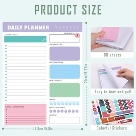 WD&CD Daily Planner, Monthly Planner Agenda 2025, 6.1" x 8.5" Weekly Plan ner, 60 Sheet Tearable Plan ner With Tabs