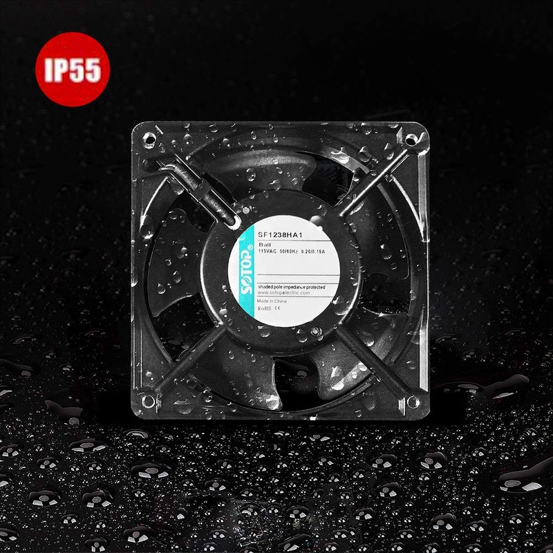 SOTOP IP55 Waterproof Metal Blades Axial Fan, 115V AC 120mm