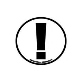 Bumper Sticker Guru 1116 - ! - Removable Bumper Sticker 3 x 3 inches