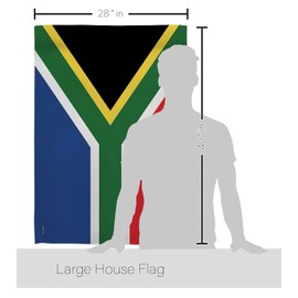 Breeze Decor HS108208-BO-03 South Africa World Nationality Decorative Vertical House Flag Set, 28"x 40" w/Flagpole, Multi-Color