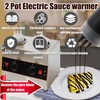 HQHAOTWU Electric Sauce Warmer 2 Pot Sauce Heater Countertop Sauce