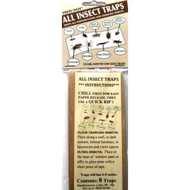 TredNot 8 pk Economy All Insect Traps/Glue Boards/Window Strips.. Fly, Bees, Wasps, Asian Beetles +