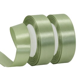 STQDEU Gift Ribbon Eucalyptus Green, 2.5 cm x 22 m Wide Satin Ribbon and Decorative Ribbon for Table Decoration, Bow Ribbon and Gift Wrapping, Perfect for Weddings, Christmas and Celebrations (Green)