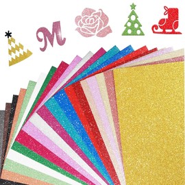 40 Sheets 20 Colors Glitter Cardstock，250 GSM A5 Glitter Paper Cardstock，for cricut cardstock 、Crafts、DIY Projects、graduation cap