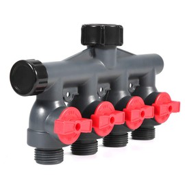 Heavy Duty Water Faucet Hose Splitter Valve Garden Water Connector Adapter (4 Pass)