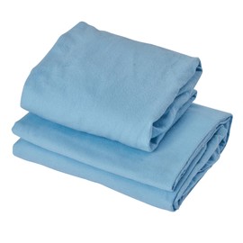 Master Massage Cotton Flannel Sheets Set (3 Piece Set) Massage Table Cover Set, Beauty Salon SPA Bed Replacement Cover, Includes Table Cover, Face Cushion Cover, Table Sheet, Sky Blue