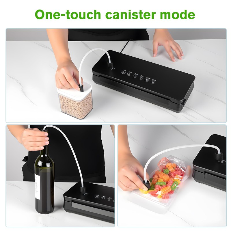 YIERRY 120W Power Vacuum Sealer for Food, Food Sealer Machine