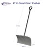 Suncast 27” Steel Core Snow Pusher with Curved Blade, D-Grip