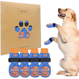 Dog Socks, Set of 2 Paws, Cat Paws Protection, Anti-slip Socks, Dog Shoes, Soft, Pet Socks, Fall Prevention, Indoor Use, Cute, Fashionable S, S/M / ML, XL Size (S, Orange)
