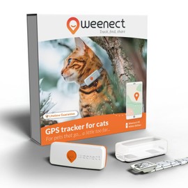 Weenect Cat XS - NEW GPS Tracker for Cats | Real-time Mini GPS Tracker for Cats | Smallest model on the market | Operates with a subscription | Collar included