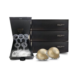 Coffee Capsules Variety Pack: 30x Vertuo Vanilla Coffee Pod (Vertuo Pods) │ Bundled with Barista Gifts │Donny & Dev - 16x Stencils Latte Art Decor