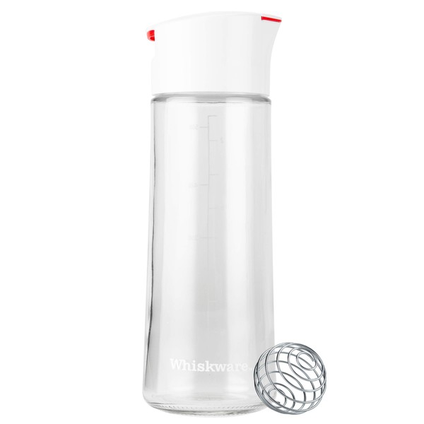 Whiskware Glass BlenderBall Whisk Leak Proof Salad Dressing Shaker Bottle