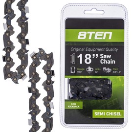 8TEN Chainsaw Chain for Poulan 230 Wildthing Woodshark Jonsered Husqvarna 18 inch Bar .050 Gauge 3/8 Pitch 62 Drive Link (1 Chain)