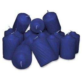 Patriot Blue Heather Scented Votive Candles - 15 Hour Long Burn Time - Textured Finish - Box of 20