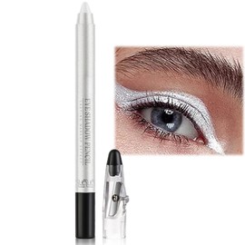 Pearlescent Eyeshadow Stick for Highlighter and Contour, Highly Pigmented Shimmer Cream Pencil, Blendable Long-Lasting Eye Shadow Crayon in Glittering White