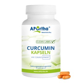 APOrtha® Curcumin Capsules with Cavacurmin®, 90 Vegan Capsules, High Dose with 999.99mg Curcumin per Daily Consumption, Derived from Curcuma, 90 Capsules for 30 Days, Vegan, Gluten-Free, Allergy-Free