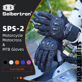 Seibertron SPS-2 Unisex Touchscreen Road Racing Motorcycle MTB Sports Gloves Also fit BMX MX ATV Mountain Bike Bicycle Cycling Off-Road/Dirt Bike Motocross etc Full Finger Adult Black M