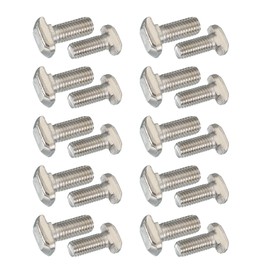 PATIKIL M8 x 20 mm Thread T-Slot Bolts, 20 Pcs Drop-in Bolt Hammer Head T-Bolt Standard 8 mm Sliding Screw Stud for 30 Series Aluminum Extrusion Profile, Silver