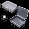 Cisolen 10Pcs Small Plastic Containers with Lids Mini Rectangular Empty