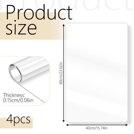 4 Pcs Nightstand Protector Clear Desk Mat Night Stand Cover Plastic Bedside Table Cover Clear Plastic Protector for Table 15.8 X 23.6 in 1.5mm Thick for Top PVC Coffee Dresser Covers Top Rectangle