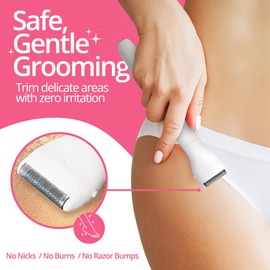 Womens Body Hair Trimmer, Bikini Trimmer for Women Pubic Hair Grooming, Smooth Glide Electric Razors Women, Electric Female Shaver for Legs Arms Underarms, Easy to Use Trimmers for Ladies Anywhere