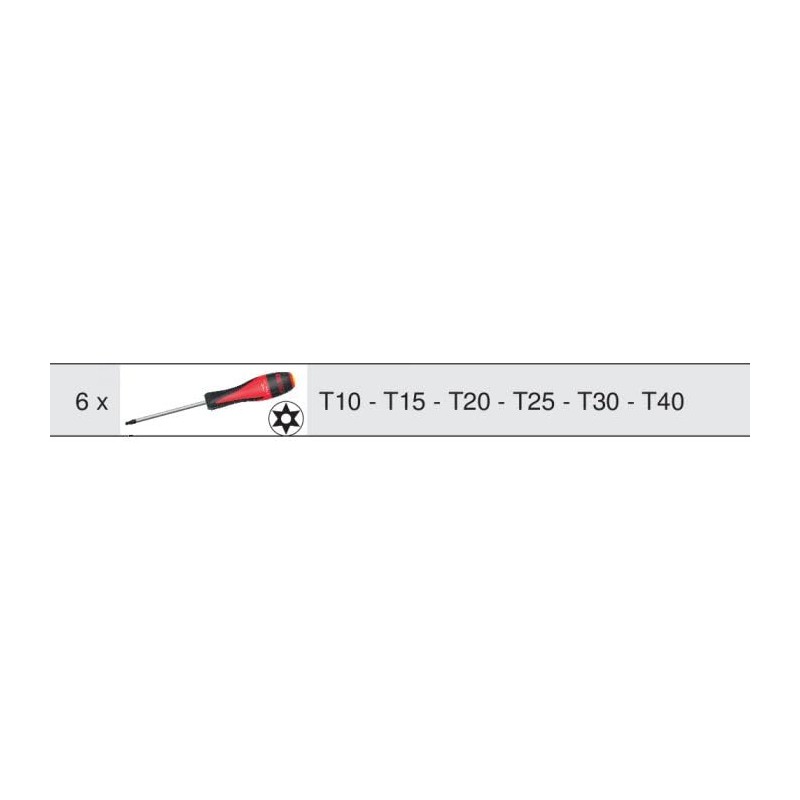 KS Tools 922.6070 Ultimate®: TORX® Screwdriver Set of 6 Perforated