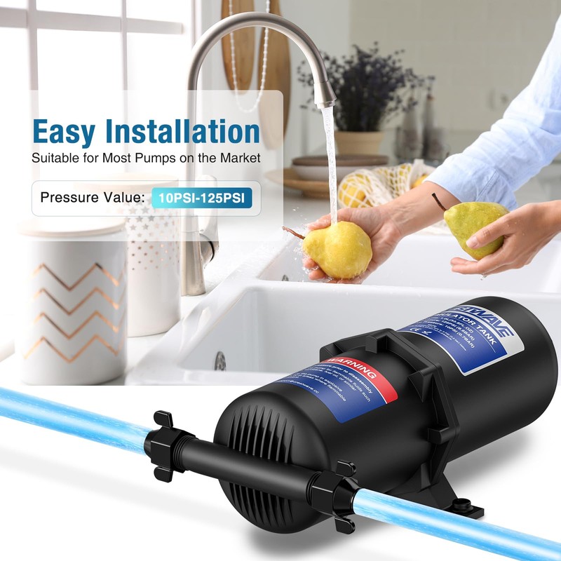 CRESTWAVE Pre-Pressurized Accumulator Tank 1L 125PSI for RV Water System,