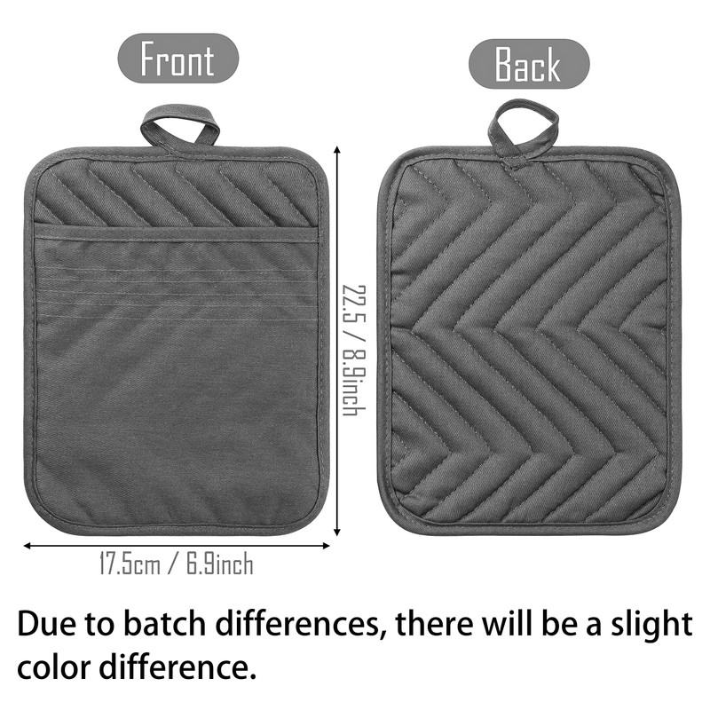 GROBRO7 5Pack Pocket Pot Holders Cotton Heat Resistant Potholder Multipurpose