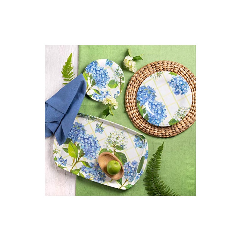 Bamboo Table Hydrangea Lattice Dinner Plate, Set of 4