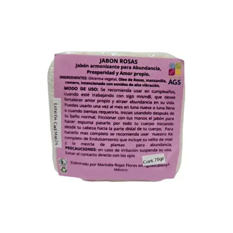 Siarivee Jabón Artesanal De Rosas Intencionado Abundancia Amor Propio
