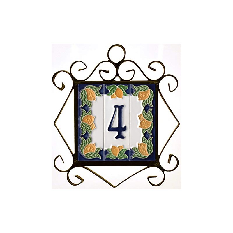 Italian Ceramic Numbers & Letters - Lemon Design - Tile