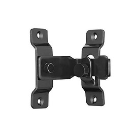 JQK Flip Door Latch Black, 90 Degree Heavy Duty Stainless Steel Bar Gate Latches Safety Door Lock, Black, DL149-PB