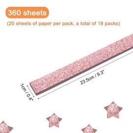 MECCANIXITY 360 Sheets Origami Paper Glitter Stars Papers Rose Gold Fold Paper for Beginner Arts Crafts Projects,0.4 x 9.3 Inch