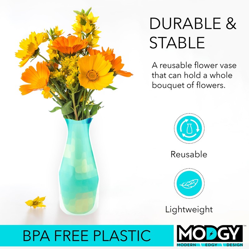 Modgy - Jarrón de Flores expandible de plástico Moderno para