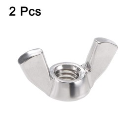 sourcing map #5/16"-18 Wing Nuts 304 Stainless Steel Shutters Butterfly Nut Hand Twist Tighten Fasteners Parts 2pcs