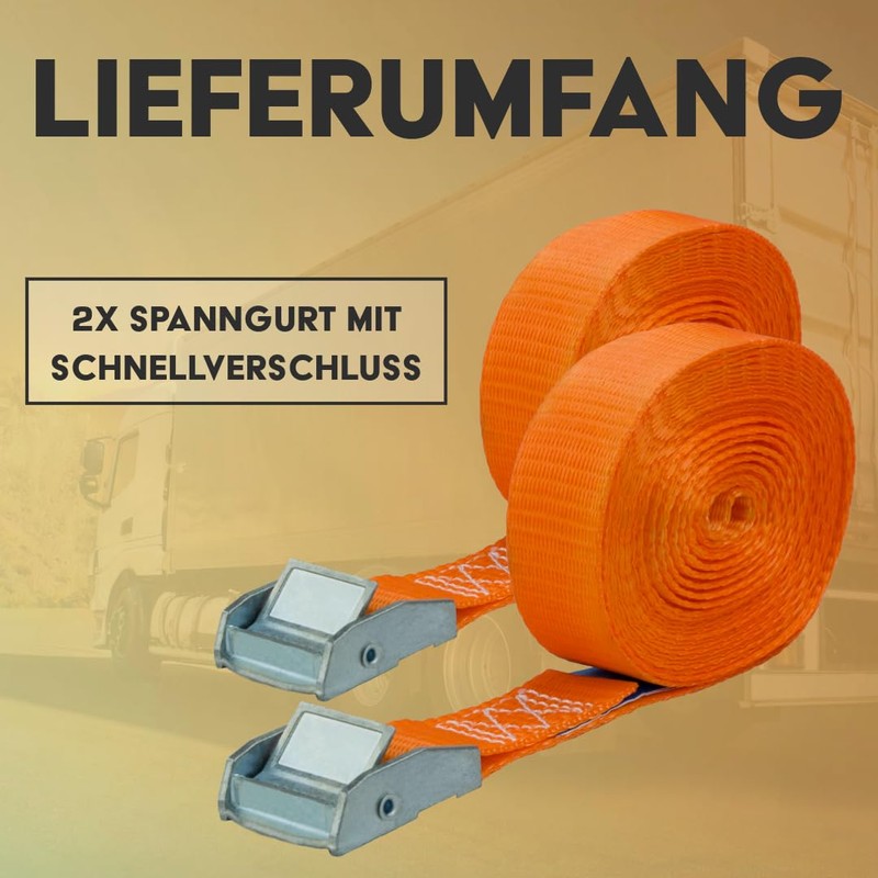 Lashing Straps with Quick Release Set of 2, 25 mm