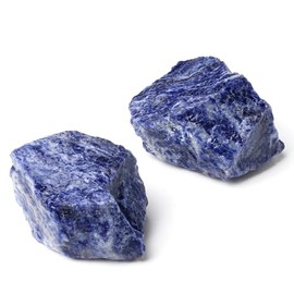 GUJOXILA GUJOXILA 2 Stck Blauer Sodalith Gro?e Kristalle Rohstein Set Naturstein Blauer Sodalith Stein Echt Premium Wassersteine Energiesteine Reiki Decor Esoterik Geschenke 4.5C5.5 cm